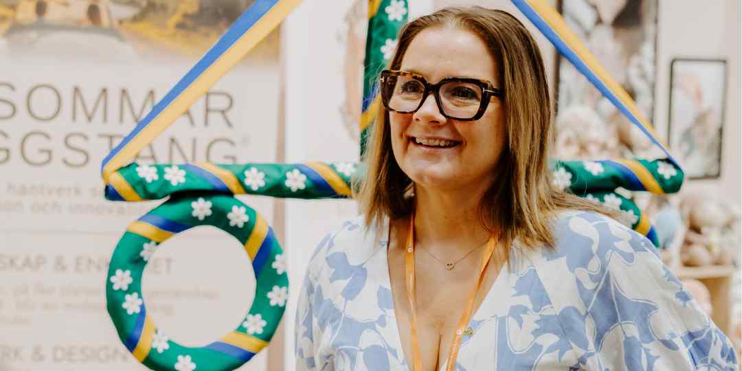 Vinnare Design Talents Anna Krantz grundare av Midsommarflaggstång och vinnare av Design talents 2026 i januari