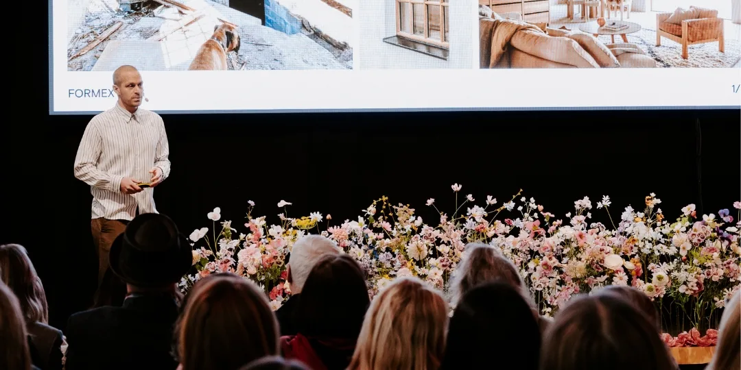 Gustav Ovland på scenen under Formex